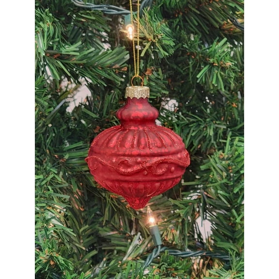 Red Round Christmas Glass Ornament F07M7-20-LH76-24108