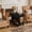 Black, variant on 27" Rotating Wheeled Coffee Tables, Farmhouse Center Table With Lockable Casters, Rustic Storage Table For Bedroom And Living Room Indoor Use, Black