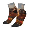 thumbnail image 3 of Salouo Cat Dog Friendship Pattern Unisex Middle Tube Socks,Middle-Finger Knee High Socks Over The Calf Tube Stocking Crew Stockings for Women and Men Tube Socks, 3 of 8