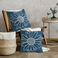 thumbnail image 4 of Blue Daisy Flower Pillow Covers 18x18 Inch Set of 2 Spring Summer Floral Bloom Decorative Throw Pillows Seasonal Cotton Linen Pillow Cases Farmhouse Home Decor for Cushion Couch Sofa Outdoor, 4 of 6
