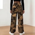 thumbnail image 5 of zaveiop Women's Y2K Camo Maple Leaf Print Sweatpants Baggy Hip Pop Elastic Waist Long Pants Streetwear (Brown, L), 5 of 9