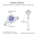 thumbnail image 6 of Rosec Jewels Tanzanite Halo Engagement Ring with Diamond - 0.5 Ct - Vintage Inspired Ring for Women - AAA Quality Certified, 14K White Gold, US 4.50, 6 of 9