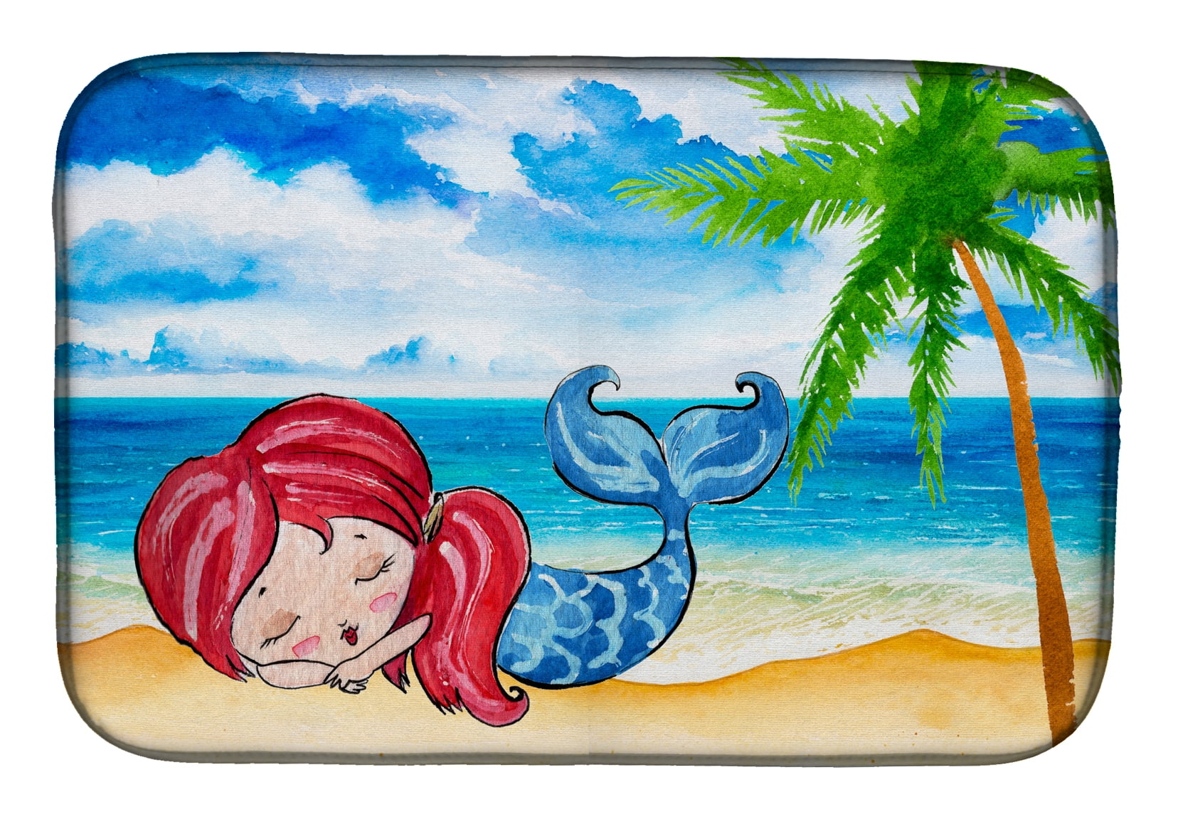 Caroline's Treasures 8724DDM Blonde Mermaid On Teal Dish