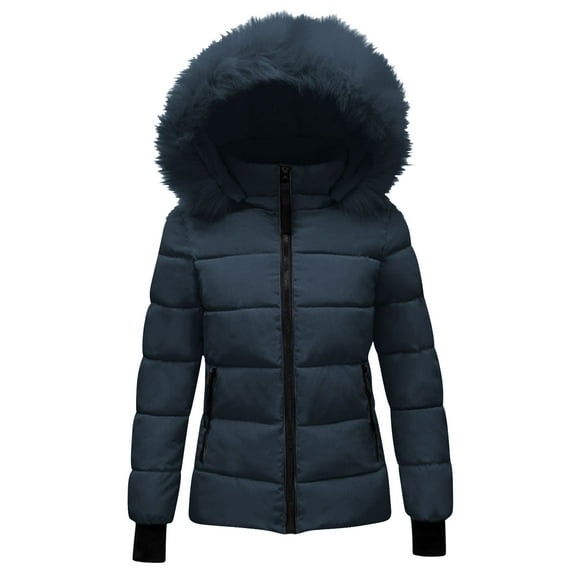 Winter Coats For Women Sevevn Women's Warm Winter Coat Padded Puffy Overcoat With Detachable Hood