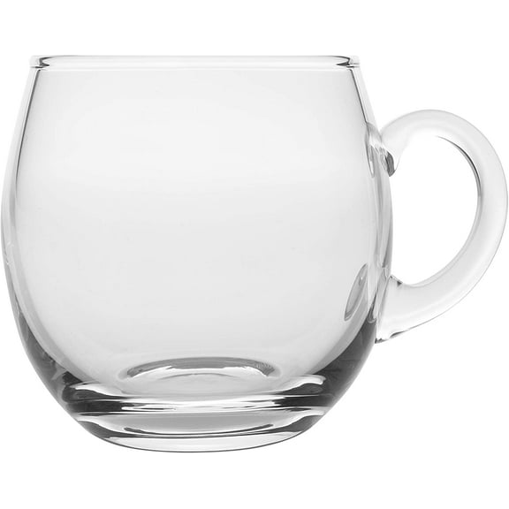 Barski - European Quality - Handmade Glass - Set of 4 - Punch Cups With Handle - Each Cup is 12 oz.