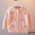 thumbnail image 2 of Kogui Kids Long Sleeve Cardigan Girls Little Girl Knit Cardigan Sweater - Toddler Button Down School Uniforms Cardigan Size 1T 2T (Pink,1-2 Years), 2 of 3