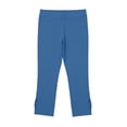 thumbnail image 4 of Stamzod Women's Leggings Summer Solid Color Elastic Waist Yoga Capris Casual Slim Fit Stretch Capri Leggings for Women Blue E XXL, 4 of 4