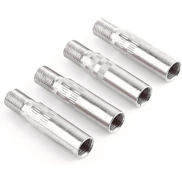 Extensiones de tapa de válvula, válvula de rueda de coche, tapa de extensión de metal, extensor de válvula, tapa extendida, válvula de vástago apta para coche, camión, furgoneta, caravana (4 piezas, plateado) XianweiShao 1327533282741