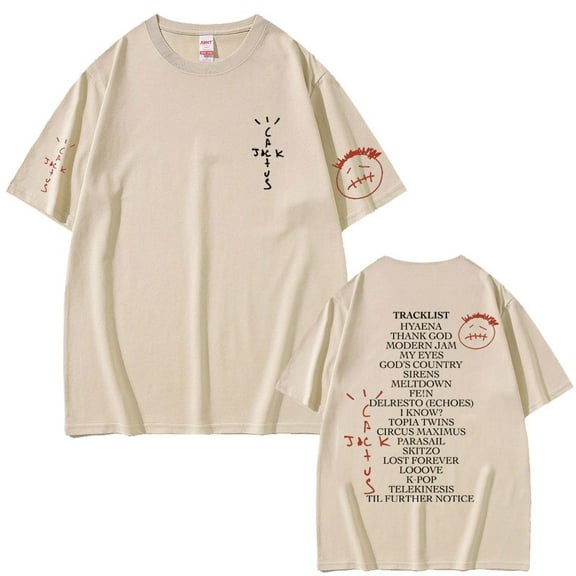 Cactus Jack Utopia Graphic Print T-shirts Men Hip Hop Fashion Trend T Shirt Oversized Streetwear Men's Casual Short Sleeve Tees