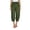 Army Green, variant on Feancey Harem Capri Pants Women Plus Size Casual Capris Elastic High Waisted Beach Lantern Pants Summer Lightweight Cropped Trousers Army Green L