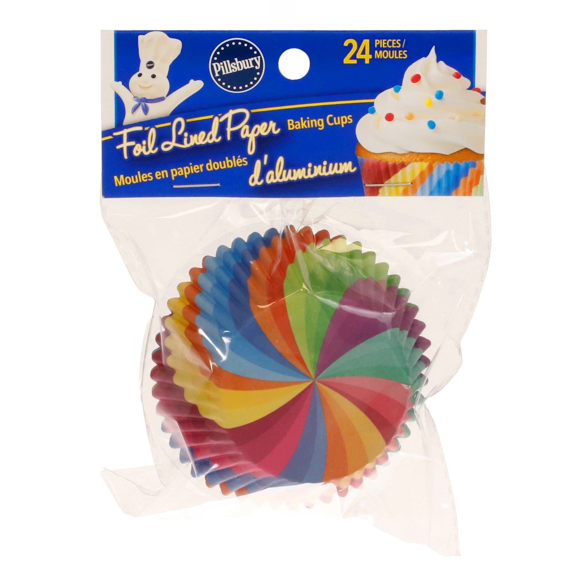 Moules à muffins Pillsbury, 24 pièces, antiadhésifs, couleurs assorties