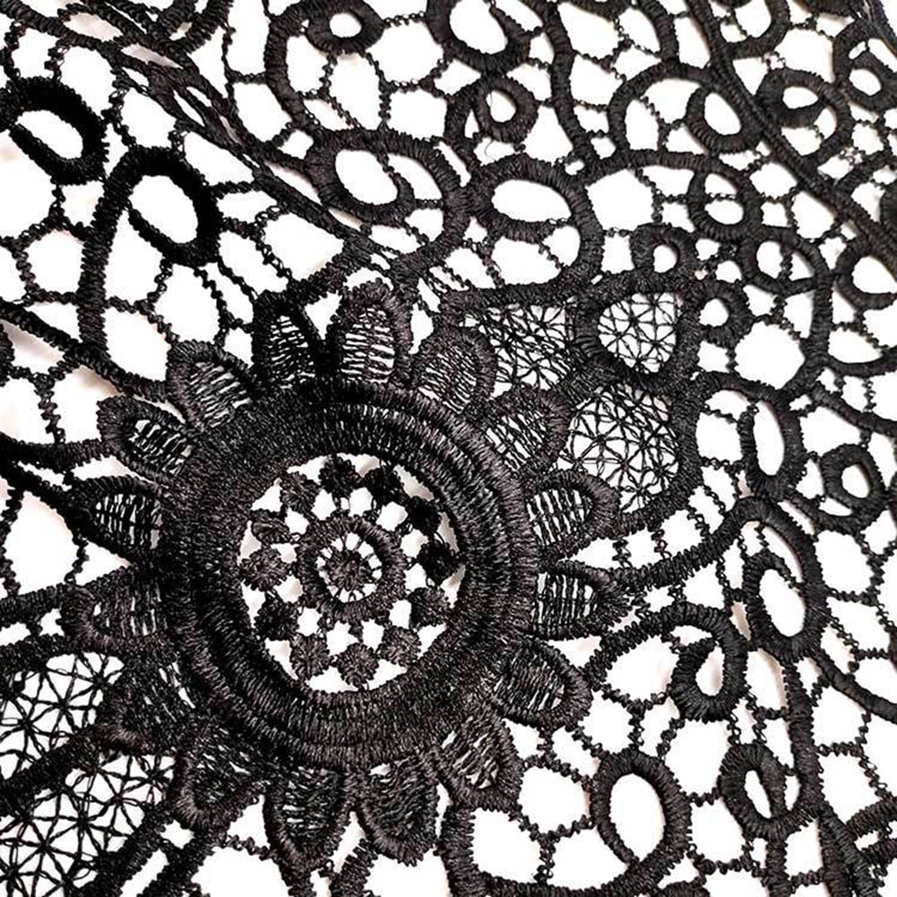 Yesbay Floral Collar Embroidery Lace Neckline Wedding Dress DIY Sewing Applique Patch,Red