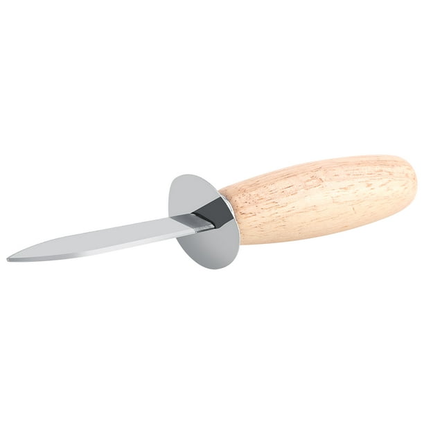 Couteau à huîtres en acier inoxydable avec manche en bois, couteau