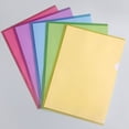 thumbnail image 5 of 80 carpetas de plástico transparente azul, amarillo, verde y rojo, carpeta de archivos A4 bolsillo para documentos 4 colores brillantes plástico transparente debajo de la carpeta para almacenar y archivar papeles, documentos brillar Electrónica, 5 of 5