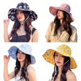 thumbnail image 2 of 1 Nuevo sombrero con forma de cubo para mujer con estampado de flores, protector solar, visera, regalos, 2 of 4