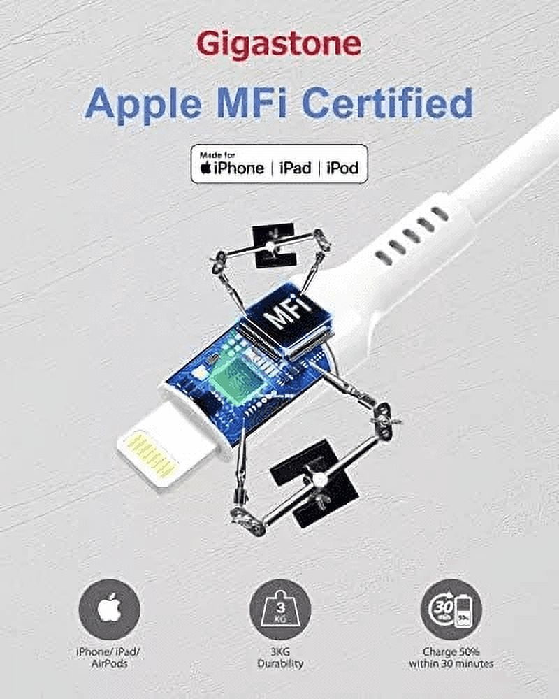 Gigastone iPhone Charger Fast Charging, 4-Pack【Apple MFi Certified】 20W USB C Charger + 5FT USB-C to Lightning Cable, Fast Charger, Compatible with iPhone series - PD-6201W+CL-7600-4-B