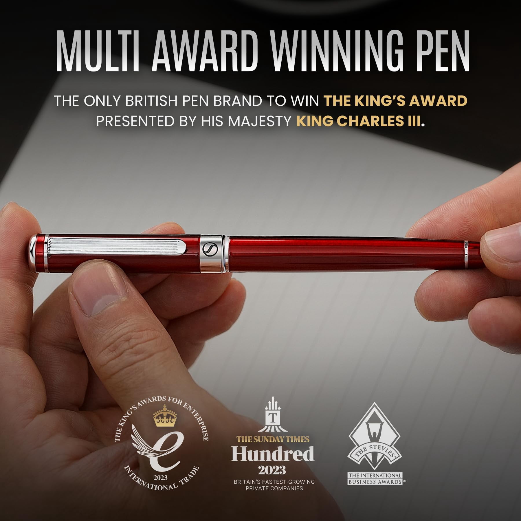 Deep Crimson Red Rollerball - Stunning Lacquer Luxury Pen With Chrome Finish  Schmidt Ink Refills Roller Ball Gift Set For Men & Women Professional Executive Office Nice Pens