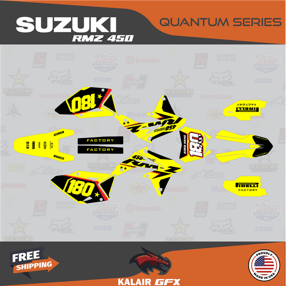 Kalair GFX Graphics Kit for Suzuki RMZ450 (2008-2017) Quantum Series