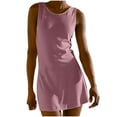 thumbnail image 1 of Staron Robe d'Été Violette pour Femme en Liquidation à Moins de 10 $ Sans Manches Ajustée Débardeur Robes de Soleil Col Rond Décontractée d'Été Courte Mini Trapèze Robes TG, 1 of 7