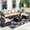 Brown and Beige, variant on IdeaHouse 7 PCS Outdoor Wicker Patio Furniture Set, PE Rattan Sectional Sofa with Thick Cushions & Tempered Glass Top Coffee Table, Perfect for Garden, Backyard, and Deck Gatherings, Coffee and Blue
