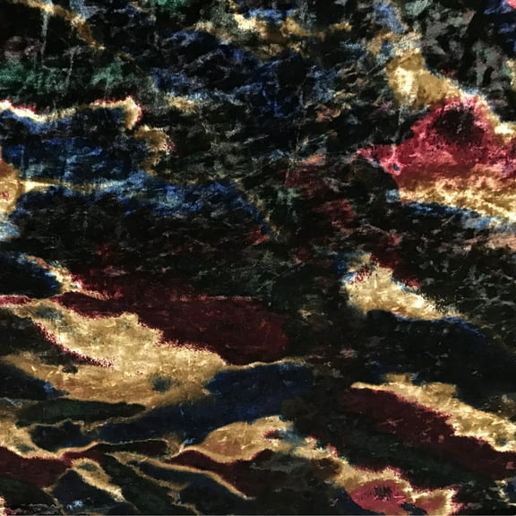 Tie-Dye Velvet #6 - Burgundy Blue Taupe