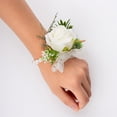 thumbnail image 1 of Paquete de 2 pulseras de rosas, flores de mano para boda, dama de honor, despedida de soltera, fiesta de graduación (2 uds. De muñeca) ShuxiuWang 1327537012993, 1 of 3