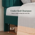 thumbnail image 6 of Amolife Twin Bed Frame, Modern Upholstered Platform Bed Frame with Adjustable Velvet Headboard, Heavy Duty, Lake Blue, 6 of 10