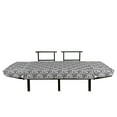 thumbnail image 3 of Leaves Futon Couch, Bold Outline Petals Sketchy Pencil Drawings Botanical Gloomy Floral Dark, Daybed with Metal Frame Upholstered Sofa for Living Dorm, Loveseat, Dark Grey and White, by Ambesonne, 3 of 4