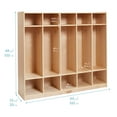 thumbnail image 2 of ECR4Kids 5-Section Coat Locker and Scoop Front Storage Bins, Natural, Red, 1, 2 of 9