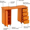thumbnail image 5 of BarberPub Makeup Vanity Desk with Storage Drawer and Cabinet, Nail Desk with Wheels, 5 of 9