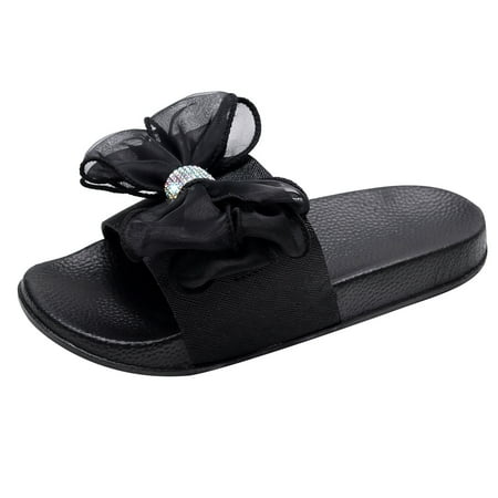 

Babysbule Women s Slippers Clearance Fashion Women Ankle Strap Lace Summer Slide Sandals Flats Flip-Flops Shose