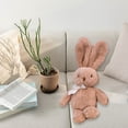 thumbnail image 5 of Lavender Easter Bunny Plush - Purple Fluffy Rabbit Stuffed Animal With Satin Bow For Easter & Birthday Gifts(Brown-9.8In)#4609, 5 of 6