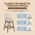 thumbnail image 2 of ROME + OAK Rowan 26" Swivel Counter Stool in Walnut Finish with White Fabric Seat, 2 of 11