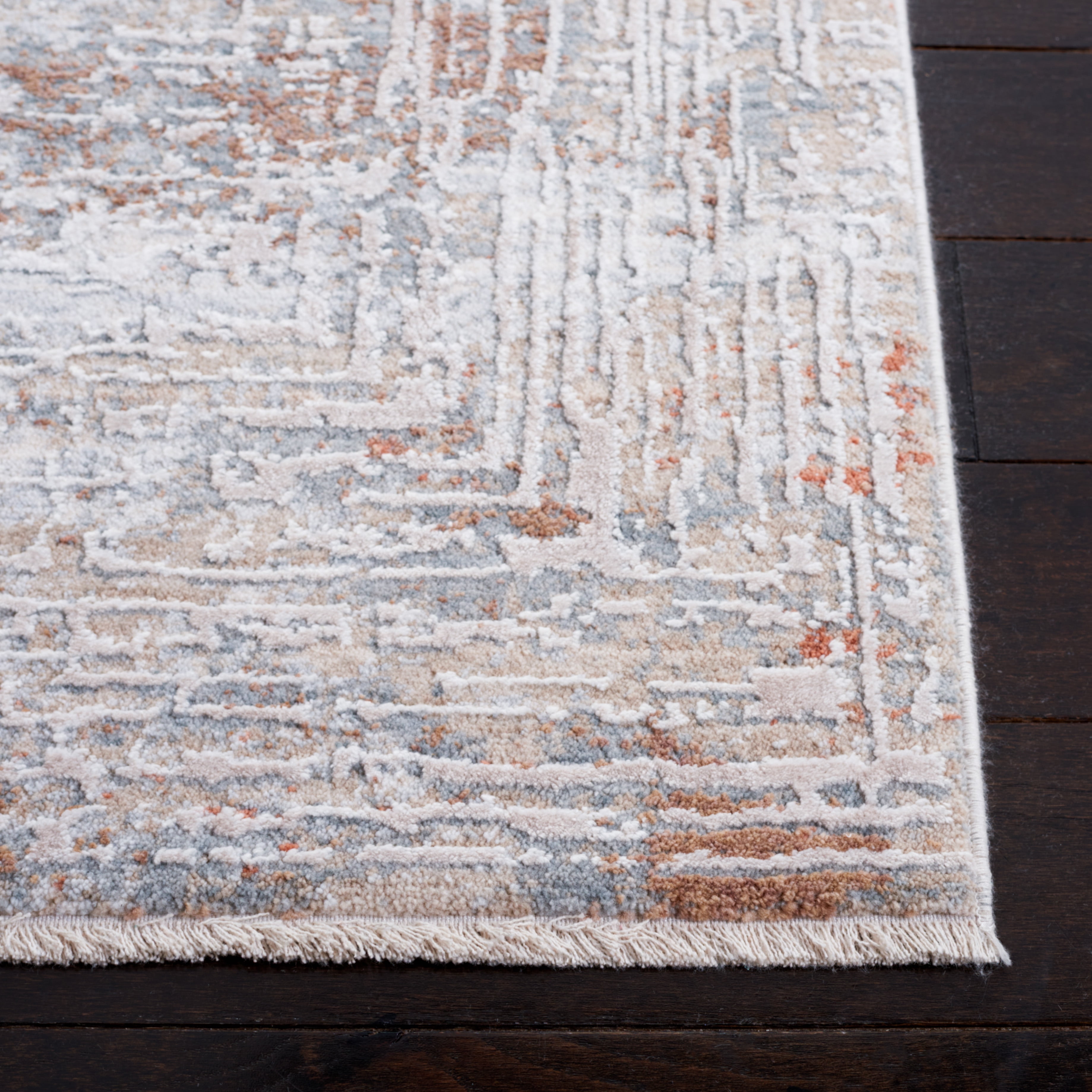 SAFAVIEH Marmara Oakley Abstract Runner Rug, Beige/Blue Rust, 2' x 8'
