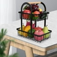 thumbnail image 3 of Cestas de Pan de Frutero de Metal de 2 Niveles para Cocina, Desmontables negro Macarena soporte de cesta de frutas, 3 of 8