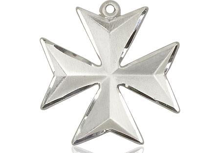 bliss Sterling Silver Maltese Cross Pendant Medal 7/8 Inch