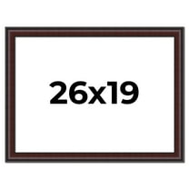 26x19 Frame Brown Round Mahogany Solid Wood Picture Frame | 1.625 Inch Moulding Width | with UV