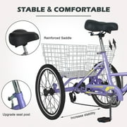 MOPHOTO Folding Adult Tricycle 7-Speed, 20 Three Wheel Cruiser Bike with Basket, Foldable Tricycle for Women,Seniors,Fold up Adult tricycle