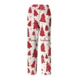 thumbnail image 7 of Wutalume Men's Drawstring Pocket Flannel Pants with Festive Print, Warm Homewear Sleep Pants for Cozy Nights and Relaxation,Beige L, 7 of 7