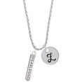 thumbnail image 1 of Delight Jewelry Silvertone Fearless Bar Silvertone Script Initial Disc - Z - Charm Necklace, 20"+3", 1 of 4
