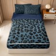 thumbnail image 2 of Erosebridal Vintage Leopard Print Zipper Full Size Comforter Sets with Fitted Sheet and 2 Pillowcases for Girls, Fashion Animal Spot Zipper Bedding Set, Navy Reversible, 4 Pieces, 2 of 7