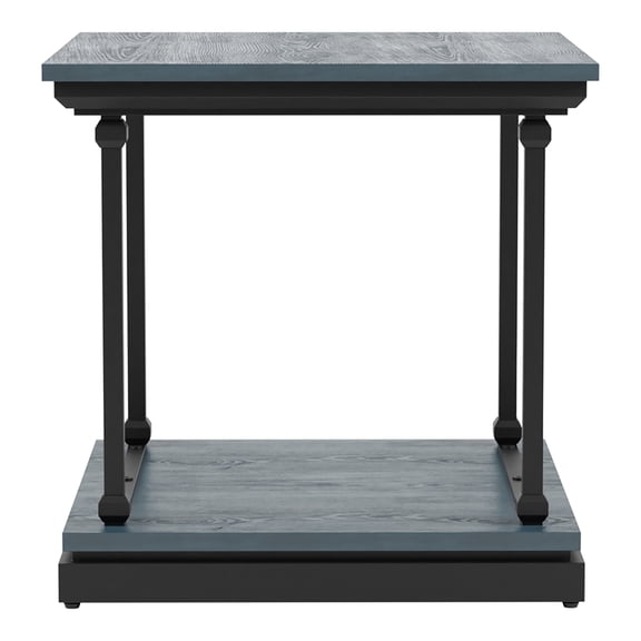 Furniture of America Drewden Transitional Wood End Table in Antique Blue