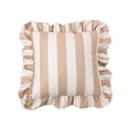 thumbnail image 4 of Striped Velvet Ruffled Throw Pillow with Insert for Sofa Couch Bed – Soft Decorative Accent Pillow for Living Room and Bedroom, 4 of 7