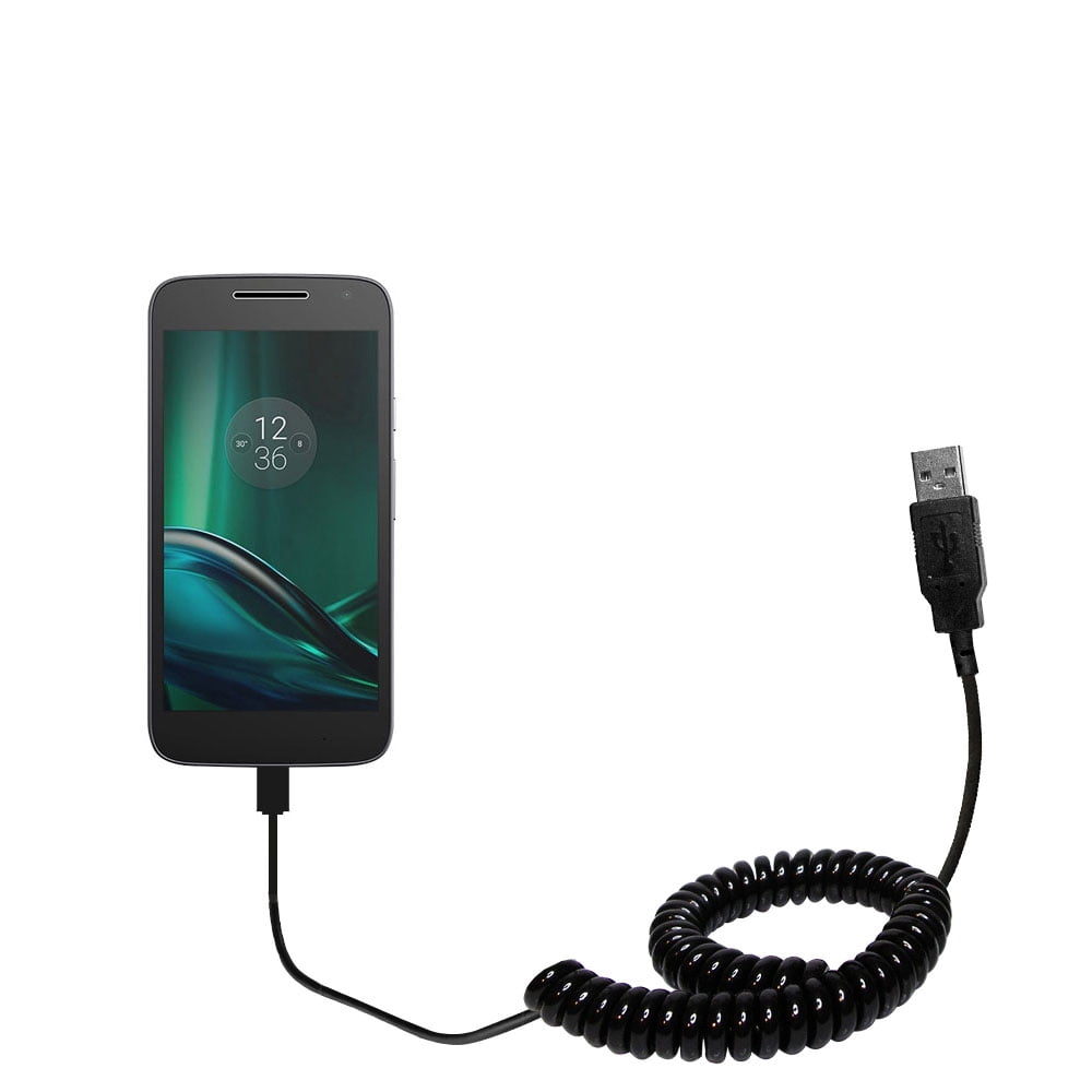 Coiled Power Hot Sync Cable suitable for the Moto G4 / G4 Plus with both data and charge features - Uses Gomadic TipExchange Technology - Walmart.com