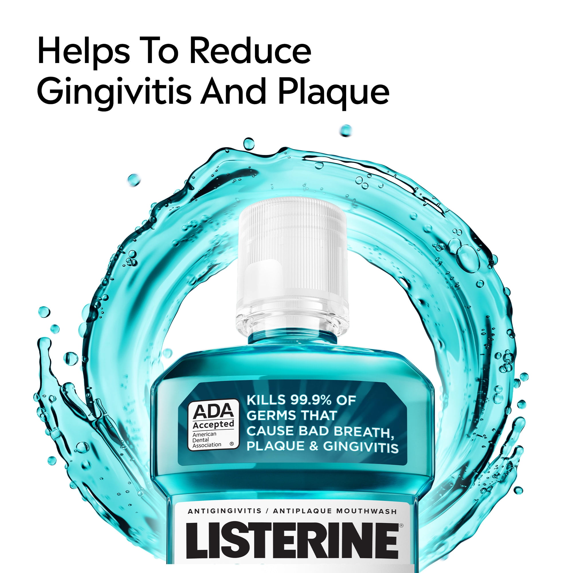 (3 pack) Listerine Cool Mint Intense Antiseptic Mouthwash, For Bad Breath & Plaque Oral Care, 1.5 L
