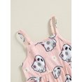 thumbnail image 5 of FEORJGP Little Girls Halloween Rompers Clothes 6M 12M 18M 2T 3T Toddler Baby Sleeveless Jumpsuits Ghost/Pumpkin Print Bodysuits Spaghetti Strap Overal Infant Girl Fashion Cute Casual Clothes, 5 of 6