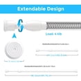 thumbnail image 4 of No Drill Expandable Spring Curtain Rod 27-38", Adjustable Tension Pole, Black/White Iron, for Windows, Doors, Kitchen, Closets & Cabinets, Easy Install Modern Decor, 4 of 16
