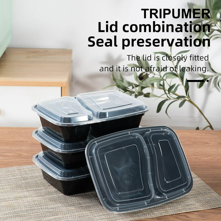 Tripumer 32Oz Meal Prep Container 2 Compartment Lunch Box with Lid BPA Free  Large Stackable Lunch Box Reusable Food Storage Bento Box Microwave,  Freezer, Dishwasher Safe 30PCS 