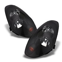 AKKON - For Infiniti G35 4 Door Sedan Black Bezel Replacement Headlights Driver/Passenger Head Lamps Pair New