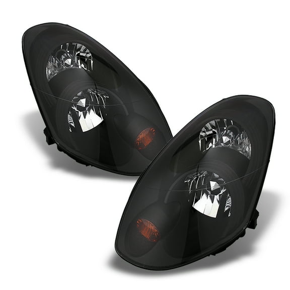 AKKON - For Infiniti G35 4 Door Sedan Black Bezel Replacement Headlights Driver/Passenger Head Lamps Pair New